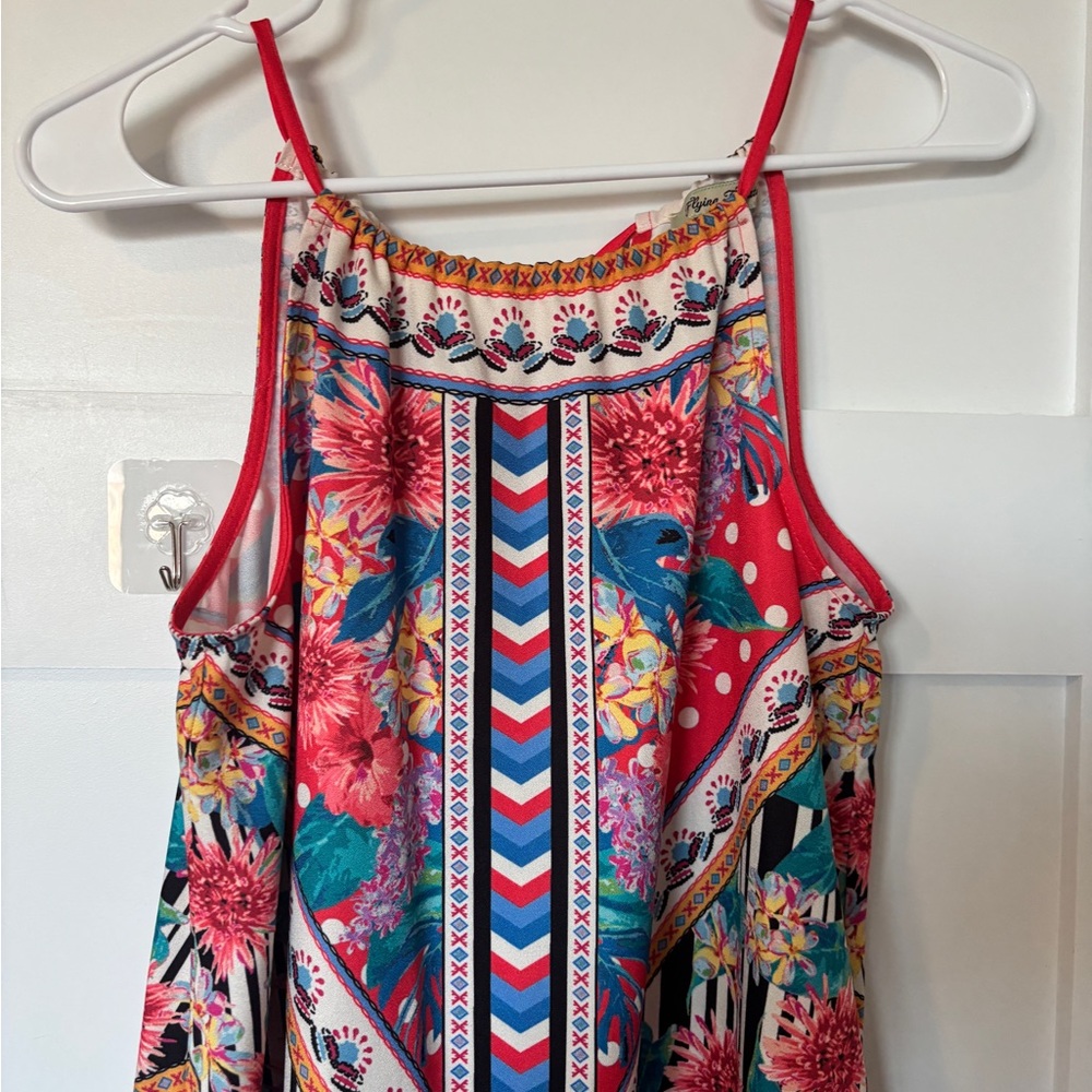 Flying Tomato Pink Multi Floral Halter Mini Dress - Picture 3 of 6